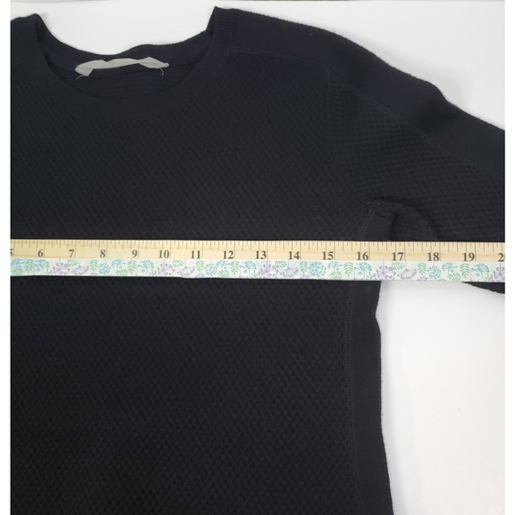 Athleta Women's XS Honeycomb Thermal Waffle Knit Sweater Black - Picture 6 of 8